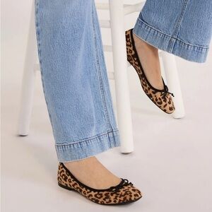 Time & Tru Women's Slip On Leopard Print String Bow Ballet Flats NWT multi size